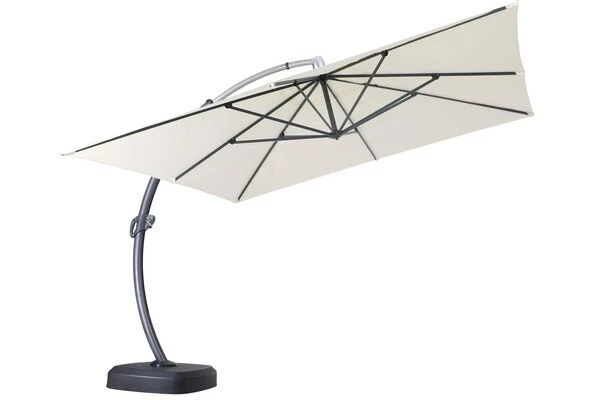 OUTFLEXX Luxus Ampelschirm, Anthrazit/creme, Edelstahl/Aluminium, 350x350cm, Inkl. Schirmständer Und Schutzhülle 10 OUTFLEXX Luxus Ampelschirm, Anthrazit/creme, Edelstahl/Aluminium, 350x350cm, Inkl. Schirmständer Und Schutzhülle – Bild 10