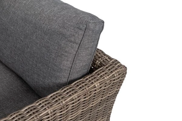 OUTFLEXX Loungegarnitur, Polyrattan/Teakholz, Tisch 160x90cm, Für 5 Personen, Wasserfeste Kissenbox 10 OUTFLEXX Loungegarnitur, Polyrattan/Teakholz, Tisch 160x90cm, Für 5 Personen, Wasserfeste Kissenbox – Bild 10