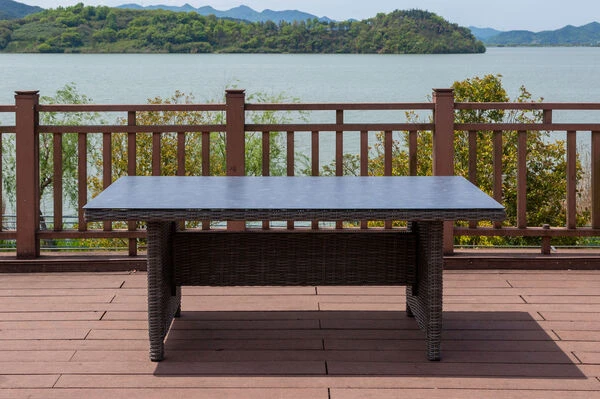 OUTFLEXX Sitzgruppe, Grau, Polyrattan, Tisch 200x95cm, Spraystone, 6mm, 2-Sitzer + 2 Sessel + Hocker 10 OUTFLEXX Sitzgruppe, Grau, Polyrattan, Tisch 200x95cm, Spraystone, 6mm, 2-Sitzer + 2 Sessel + Hocker – Bild 10