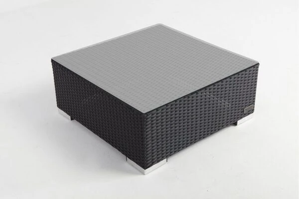 OUTFLEXX Beistelltisch/Hocker, Schwarz, Polyrattan, Inkl. Glasplatte Und Polster 6 OUTFLEXX Beistelltisch/Hocker, Schwarz, Polyrattan, Inkl. Glasplatte Und Polster – Bild 6