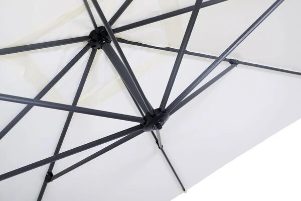 OUTFLEXX Luxus Ampelschirm, Anthrazit/creme, Edelstahl/Aluminium, 350x350cm, Inkl. Schirmständer Und Schutzhülle 11 OUTFLEXX Luxus Ampelschirm, Anthrazit/creme, Edelstahl/Aluminium, 350x350cm, Inkl. Schirmständer Und Schutzhülle – Bild 11