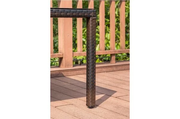 OUTFLEXX Dining Set, Braun Marmoriert, Polyrattan, Tisch 180x100cm, Spraystone, 6mm, 6 Sessel 11 OUTFLEXX Dining Set, Braun Marmoriert, Polyrattan, Tisch 180x100cm, Spraystone, 6mm, 6 Sessel – Bild 11