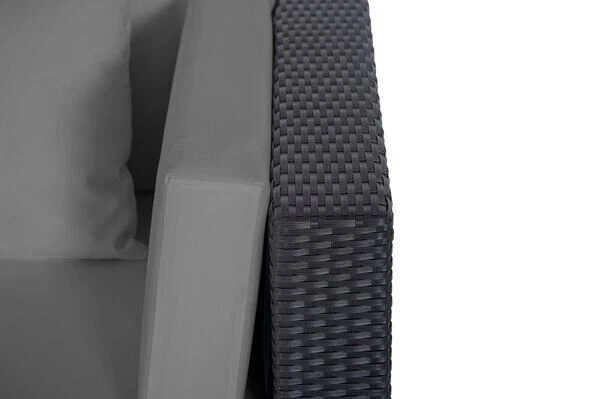 OUTFLEXX Loungemöbel-Set, Schwarz, Polyrattan, 6 Personen, Wasserfeste Kissenbox, Inkl. Loungetisch 12 OUTFLEXX Loungemöbel-Set, Schwarz, Polyrattan, 6 Personen, Wasserfeste Kissenbox, Inkl. Loungetisch – Bild 12