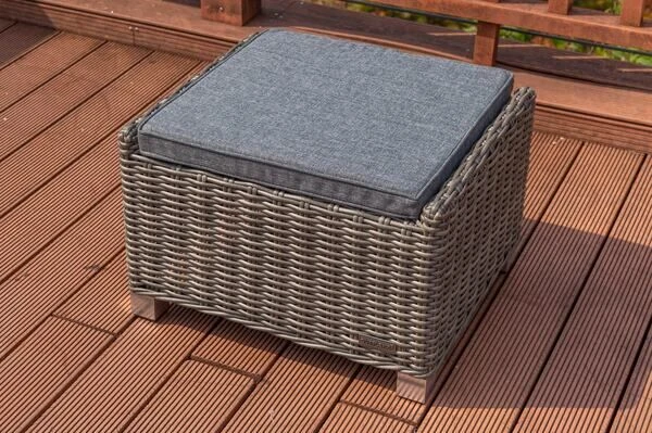 OUTFLEXX Sitzgruppe, Grau, Polyrattan, Tisch 200x95cm, Spraystone, 6mm, 2-Sitzer + 2 Sessel + Hocker 14 OUTFLEXX Sitzgruppe, Grau, Polyrattan, Tisch 200x95cm, Spraystone, 6mm, 2-Sitzer + 2 Sessel + Hocker – Bild 14