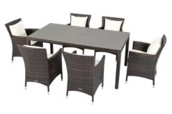 OUTFLEXX Dining Set, Braun Marmoriert, Polyrattan, Tisch 180x100cm, Spraystone, 6mm, 6 Sessel 33 OUTFLEXX Dining Set, Braun Marmoriert, Polyrattan, Tisch 180x100cm, Spraystone, 6mm, 6 Sessel -Kettler Verkaufsgeschäft 14 21232.jpg