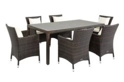 OUTFLEXX Dining Set, Braun Marmoriert, Polyrattan, Tisch 180x100cm, Spraystone, 6mm, 6 Sessel 34 OUTFLEXX Dining Set, Braun Marmoriert, Polyrattan, Tisch 180x100cm, Spraystone, 6mm, 6 Sessel -Kettler Verkaufsgeschäft 15 21232.jpg