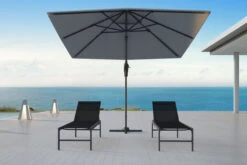 OUTFLEXX Ampelschirm, Anthrazit, Pulverbesch. Aluminium, 300x300 Cm, Inkl. Plattenständer, Twist-Funktion -Kettler Verkaufsgeschäft 16109 3 CGI.jpg