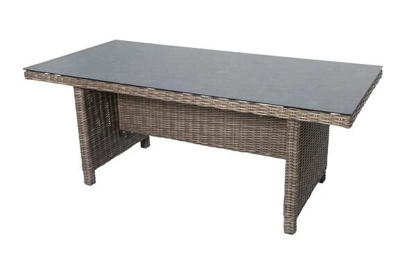 OUTFLEXX Sitzgruppe, Grau, Polyrattan, Tisch 200x95cm, Spraystone, 6mm, 2-Sitzer + 2 Sessel + Hocker 16 OUTFLEXX Sitzgruppe, Grau, Polyrattan, Tisch 200x95cm, Spraystone, 6mm, 2-Sitzer + 2 Sessel + Hocker – Bild 16