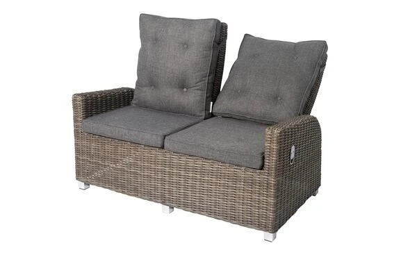 OUTFLEXX Sitzgruppe, Grau, Polyrattan, Tisch 200x95cm, Spraystone, 6mm, 2-Sitzer + 2 Sessel + Hocker 18 OUTFLEXX Sitzgruppe, Grau, Polyrattan, Tisch 200x95cm, Spraystone, 6mm, 2-Sitzer + 2 Sessel + Hocker – Bild 18