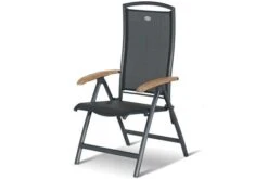 HARTMAN Raffaelo Multipositionssessel, Xerix/anthrazit, Alu/Textilene, Mit FSC-Teak-Armlehnen