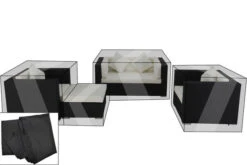 OUTFLEXX Premium Abdeckhauben Set Für Lounge TheBox-A/-D: 1298/ 1299/ 16066, Schwarz, Wasserbeständig