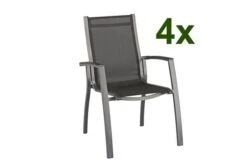 Kettler Altura 4er-Set Stapelsessel, Anthrazit/anthrazit, 0302102-7100