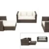 OUTFLEXX Loungemöbel-Set, Polyrattan, Braun Marmoriert, 5 Pers, Wasserfeste Kissenbox