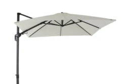 OUTFLEXX Ampelschirm, Creme, Pulverbesch. Aluminium, 300x300 Cm, Inkl. Plattenständer, Twist-Funktion