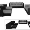 OUTFLEXX Loungemöbel-Set, Schwarz, Polyrattan, Für 9 Personen, Wasserfeste Kissenbox
