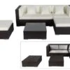 OUTFLEXX Loungemöbel-Set, Braun, Polyrattan, 5 Personen, Wasserfeste Kissenbox, Inkl. Kaffeetisch
