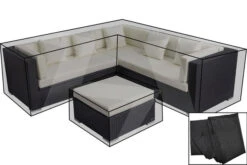 OUTFLEXX Premium Abdeckhaubenset, Für Lounge TheBox-A/-D: 18229/ 18230/ 18231/ 16069, Schwarz, Wasserbeständig