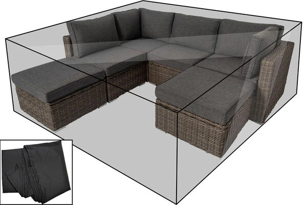 OUTFLEXX Premium Abdeckhaube, Für Lounge, Z.B. 18364-BOX, Schwarz, 239x157x68 Cm, Wasserbeständig 1 OUTFLEXX Premium Abdeckhaube, Für Lounge, Z.B. 18364-BOX, Schwarz, 239x157x68 Cm, Wasserbeständig