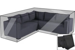 OUTFLEXX Premium Abdeckhaube, Für Lounge, Z.B. 18712/18716, Schwarz, L-Form, 242 X 245 X 66 Cm, Wasserbeständig