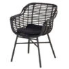 HARTMAN Cecilia Diningsessel, Schwarz, Alu / Polyrattan, 62 X 62 X 84 Cm