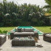 OUTFLEXX Loungemöbel, Two Tone Grey, Polyrattan, 4 Personen, Inkl. Tisch 70 X 130 Cm Und Polster In Grau
