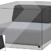 OUTFLEXX Premium Abdeckhaube Für Lounge-Element, Z.B. Maui Lounge, 107x107x65cm, Wasserbeständig, Schwarz