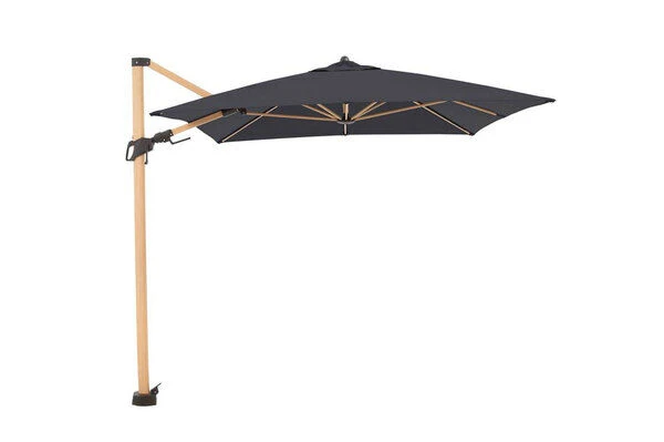 DOPPLER Alu Wood Pendelschirm, Anthrazit, Alu/Polyester, 300x220 Cm, Mit Kurbel, Holzoptik 1 DOPPLER Alu Wood Pendelschirm, Anthrazit, Alu/Polyester, 300x220 Cm, Mit Kurbel, Holzoptik