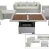 OUTFLEXX Loungemöbel-Set, Weiß, Polyrattan, Für 6 Personen, Inkl. Loungetisch, Wasserfeste Kissenbox