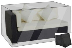 OUTFLEXX Premium Abdeckhaube Passend Z.B. Für TheBox 2er-Ecksofa Arml. Re., Schwarz, 147x87x68cm, Wasserbeständig