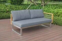 OUTFLEXX Ecklounge, Natur/grau, Edelstahl/Teak/Keramik, 5 Personen, Inklusive Sessel Und Multifunktionstisch 100 X 70 Cm, Lehne Links -Kettler Verkaufsgeschäft 21650 1.JPG 1
