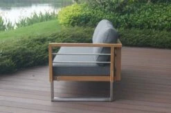 OUTFLEXX Ecklounge, Natur/grau, Edelstahl/Teak, 5 Personen, Inklusive Sessel Und Tisch 110 X 60 Cm, Lehne Links -Kettler Verkaufsgeschäft 21650 3.JPG 1