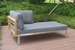 OUTFLEXX Ecklounge, Natur/grau, Edelstahl/Teak/Keramik, 5 Personen, Inklusive Sessel Und Multifunktionstisch 100 X 70 Cm, Lehne Links -Kettler Verkaufsgeschäft 21652 2.JPG 2