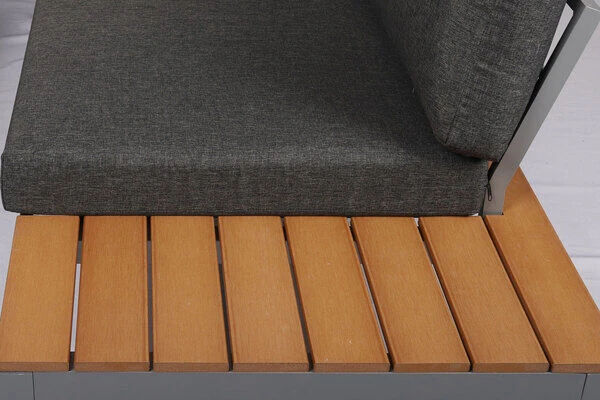 VILLANA Ecklounge, Silber/dunkelgrau, Alu/Holzimitat, 5 Personen, Inkl. Loungetisch, Seitenablagen Aus Holzimitat 8 VILLANA Ecklounge, Silber/dunkelgrau, Alu/Holzimitat, 5 Personen, Inkl. Loungetisch, Seitenablagen Aus Holzimitat – Bild 8