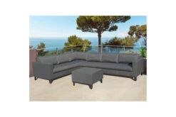 OUTFLEXX Ecklounge, Anthrazit Matt/dunkelgrau, Alu/Spuncrylic, 5-tlg., Tisch 68x68cm, 6-7 Pers