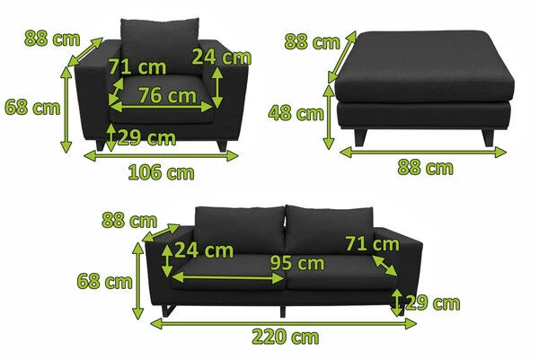 OUTFLEXX Loungeset, Black, Alu/Sunbrella, 4-5 Personen, Inkl. Hocker/Loungetisch 5 OUTFLEXX Loungeset, Black, Alu/Sunbrella, 4-5 Personen, Inkl. Hocker/Loungetisch – Bild 5