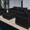 OUTFLEXX Loungeset, Black, Alu/Sunbrella, 4-5 Personen, Inkl. Hocker/Loungetisch