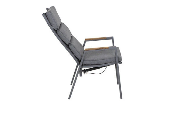 SIENA GARDEN Savona/Kingston Esstischgarnitur, Matt Graphit/grau/slate Look, Alu/Teak/Keramik/Texfabric, Tisch 220/340x108 Cm, 10 Stapelsessel 6 SIENA GARDEN Savona/Kingston Esstischgarnitur, Matt Graphit/grau/slate Look, Alu/Teak/Keramik/Texfabric, Tisch 220/340x108 Cm, 10 Stapelsessel – Bild 6