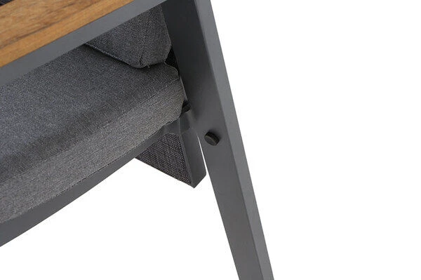 SIENA GARDEN Savona/Kingston Esstischgarnitur, Matt Graphit/grau/slate Look, Alu/Teak/Keramik/Texfabric, Tisch 220/340x108 Cm, 10 Stapelsessel 9 SIENA GARDEN Savona/Kingston Esstischgarnitur, Matt Graphit/grau/slate Look, Alu/Teak/Keramik/Texfabric, Tisch 220/340x108 Cm, 10 Stapelsessel – Bild 9