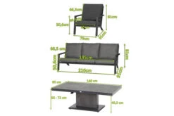 SIENA GARDEN Belia/Bellani Loungemöbel, Matt Anthrazit/grau, Alu/Keramik, Lifttisch 140x85 Cm, 1x 3-Sitzer, 2 Sessel -Kettler Verkaufsgeschäft 22122 5.jpg