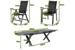 OUTFLEXX Esstischgarnitur, OUTFLEXX® Anthrazit Matt, Alu / Spraystone / Textil, Tisch 180/280x100cm, 4 Stapelsessel, 2 Multipo -Kettler Verkaufsgeschäft 22139 5.jpg