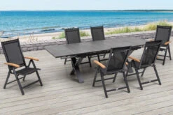 OUTFLEXX Esstischgarnitur, OUTFLEXX® Anthrazit Matt, Alu /HPL / Teak, Tisch 180/280x100cm, 6 Multipositionssessel 23 OUTFLEXX Esstischgarnitur, OUTFLEXX® Anthrazit Matt, Alu /HPL / Teak, Tisch 180/280x100cm, 6 Multipositionssessel -Kettler Verkaufsgeschäft 22146 6.jpg