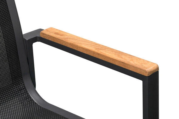 OUTFLEXX Premium Esstischgarnitur, OUTFLEXX® Anthrazit Matt, Alu / Glas / Teak, Tisch 180/240x100cm, 6 Stapelsessel 16 OUTFLEXX Premium Esstischgarnitur, OUTFLEXX® Anthrazit Matt, Alu / Glas / Teak, Tisch 180/240x100cm, 6 Stapelsessel – Bild 16