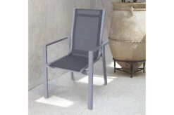 OUTFLEXX Esstischgarnitur, Silber, Alu / Keramik / Textil, Tisch 180/280x100cm, 10 Stapelsessel -Kettler Verkaufsgeschäft 22216 3.jpg