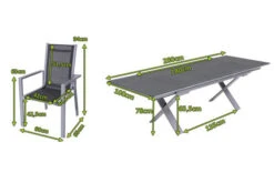 OUTFLEXX Esstischgarnitur, Silber, Alu / Keramik / Textil, Tisch 180/280x100cm, 10 Stapelsessel -Kettler Verkaufsgeschäft 22216 5.jpg