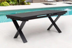 OUTFLEXX Esstischgarnitur, Anthrazit, Alu / Keramik / Textil, 180/280x100cm, 2 Multipo, 6 Stapelsessel -Kettler Verkaufsgeschäft 22236 4.jpg