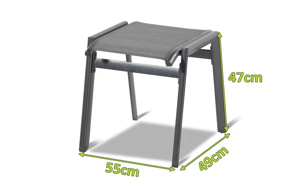 HARTMAN Aruba Hocker, Xerix/anthrazit, Aluminium/Textilene, 55x49x47cm 2 HARTMAN Aruba Hocker, Xerix/anthrazit, Aluminium/Textilene, 55x49x47cm – Bild 2