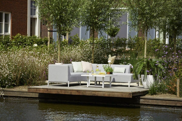 HARTMAN Dion Ecklounge, Grau/weiß, Sunbrella/Keramik, 5 Personen, Inklusive Beistelltisch 1 HARTMAN Dion Ecklounge, Grau/weiß, Sunbrella/Keramik, 5 Personen, Inklusive Beistelltisch