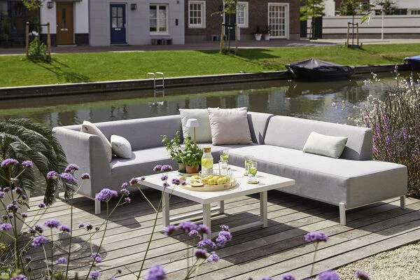 HARTMAN Dion Ecklounge, Grau/weiß, Sunbrella/Keramik, 5 Personen, Inklusive Beistelltisch 2 HARTMAN Dion Ecklounge, Grau/weiß, Sunbrella/Keramik, 5 Personen, Inklusive Beistelltisch – Bild 2