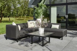 HARTMAN Dion Ecklounge, Schwarz, Sunbrella/Keramik, 6 Personen, Inklusive Beistelltisch