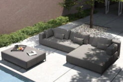 OUTFLEXX Flow Loungemöbel, Anthrazit/senda Grafito 1029, Alu/Agora, Für Bis Zu 5 Personen, Inkl. Rücken- Und Dekokissen